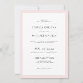 Invitation Mariage rose et gris simple et élégant (Devant)