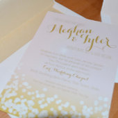 Invitation Mariage rose et or brillant