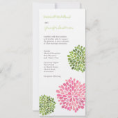 Invitation mariage rose et vert fleurs florales (Dos)