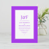 Invitation Mariage Rose et Violet Tendance (Debout devant)