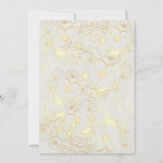 Invitation Mariage Rose étanche à fleurs neutre (Dos)