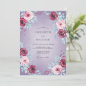 Invitation Mariage Rose Éthérée Violette (Debout devant)