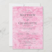 Invitation Mariage rose Fleur Élégant Classique (Devant)