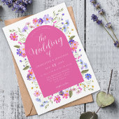 Invitation Mariage rose Fleur sauvage Boho