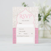 Invitation Mariage rose fleuri marocain (Debout devant)
