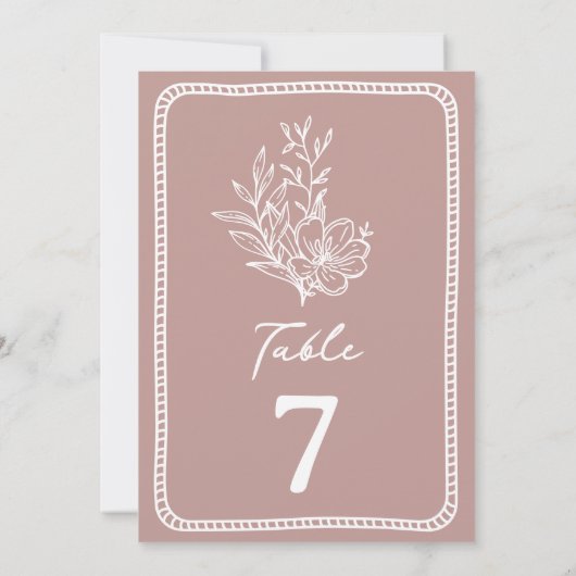 Invitation Mariage rose floral (Dos)