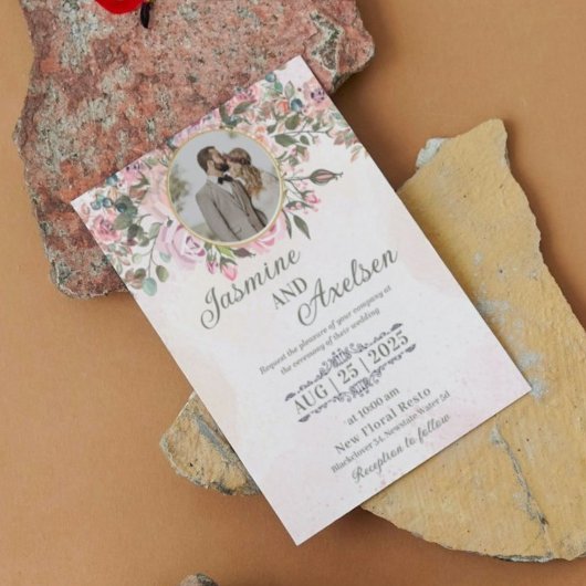 Invitation Mariage Rose Floral