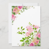 Invitation Mariage rose floral budget (Dos)
