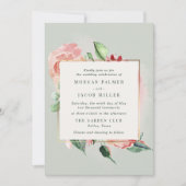 Invitation Mariage rose Floral Garden (Devant)