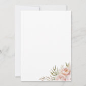 Invitation Mariage rose floral Numéro de tableau Tableau de s (Dos)