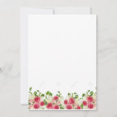 Invitation Mariage rose Floral Panneau de bienvenue (Dos)