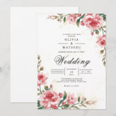 Invitation Mariage Rose Flux Arch (Devant / Derrière)