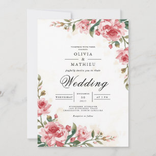 Invitation Mariage Rose Flux Arch