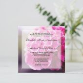 Invitation Mariage rose foncé d'hortensia (Debout devant)