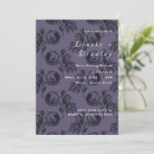 Invitation Mariage Rose Foncé Violet‑Gris (Debout devant)