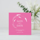 Invitation Mariage rose Fuchsia Enregistrer La Date Modèle (Debout devant)