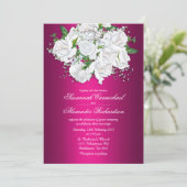 Invitation Mariage Rose Fuchsia Pink Boho (Debout devant)
