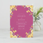 Invitation Mariage Rose Fuschsi Rose (Debout devant)