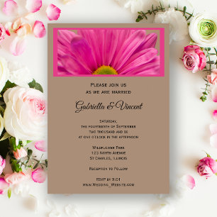 Invitation Mariage rose Gerber Daisy