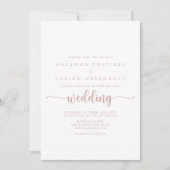Invitation Mariage rose Gold Calligraphy   (Devant)