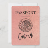 Invitation Mariage rose Gold Cancun Passport (Dos)