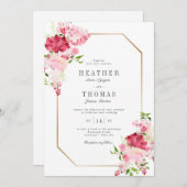 Invitation Mariage Rose  Gold Frame (Devant / Derrière)