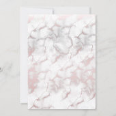 Invitation Mariage Rose Gold Glam Crâne Rose Marbre (Dos)