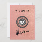 Invitation Mariage rose Gold Mexico Passport (Dos)