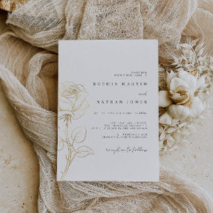 Invitation Mariage Rose Gold minimal