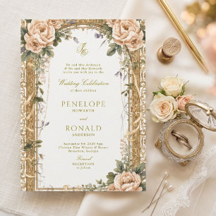 Invitation Mariage Rose Gold Romantique