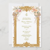 Invitation Mariage Rose Gold Romantique (Devant)