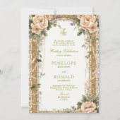Invitation Mariage Rose Gold Romantique (Devant)