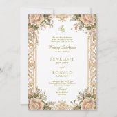Invitation Mariage Rose Gold Romantique Rose (Devant)
