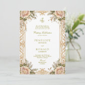 Invitation Mariage Rose Gold Romantique Rose (Debout devant)