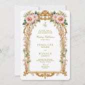 Invitation Mariage Rose Gold Romantique Rose (Devant)