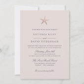 Invitation Mariage rose Gold Starfish Elegant Ocean Beach (Devant)