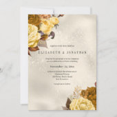 Invitation Mariage Rose Golden Damask (Devant)