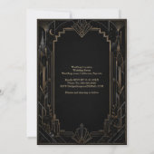 Invitation Mariage Rose Gothique Art Déco Skyline (Dos)