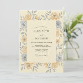 Invitation Mariage Rose Grise Safran (Debout devant)