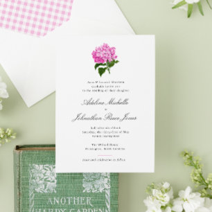 Invitation Mariage rose Hydrangea