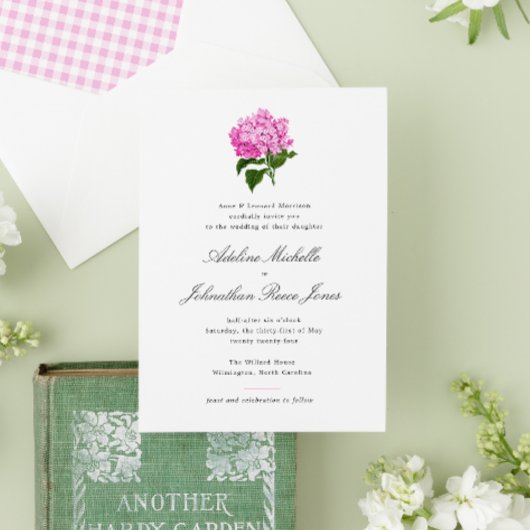 Invitation Mariage rose Hydrangea