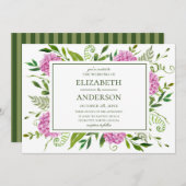 Invitation Mariage rose Hydrangea (Devant / Derrière)