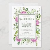 Invitation Mariage rose Hydrangea (Devant)