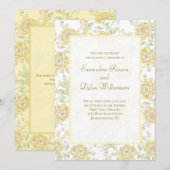Invitation Mariage Rose Jaune (Devant / Derrière)