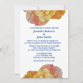 Invitation Mariage Rose jaune bleu orange blanc (Devant)