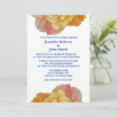 Invitation Mariage Rose jaune bleu orange blanc (Debout devant)