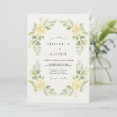 Invitation Mariage Rose Jaune Citron (Debout devant)