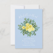 Invitation Mariage Rose jaune clair et bleu pâle Date de sauv (Devant)