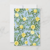 Invitation Mariage Rose jaune clair et bleu pâle Date de sauv (Dos)