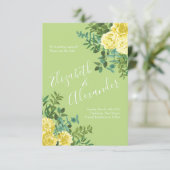 Invitation Mariage Rose jaune clair et vert pâle Date de sauv (Debout devant)